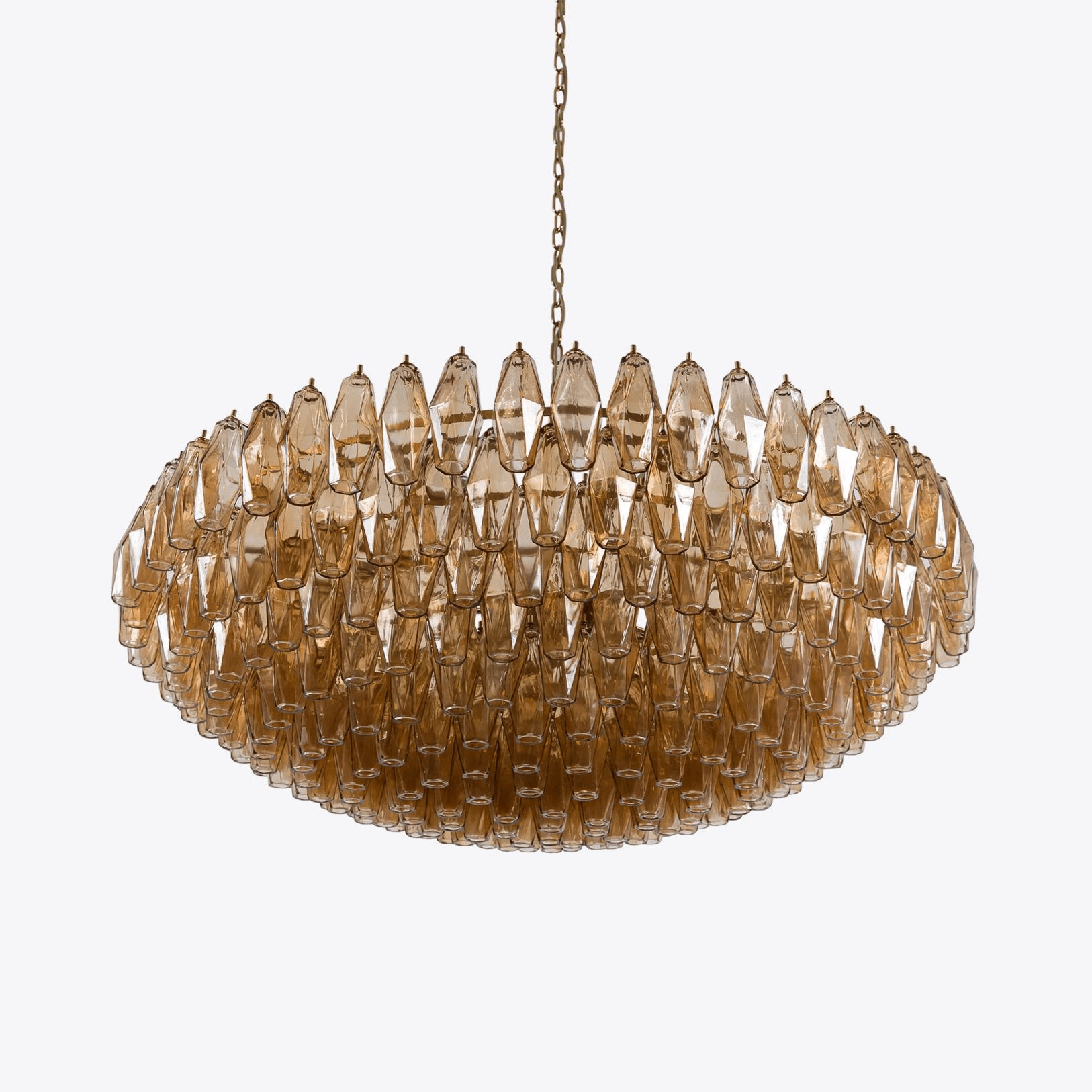 Aurora Chandelier Tiered Amber Glass Vintage - Letslighting