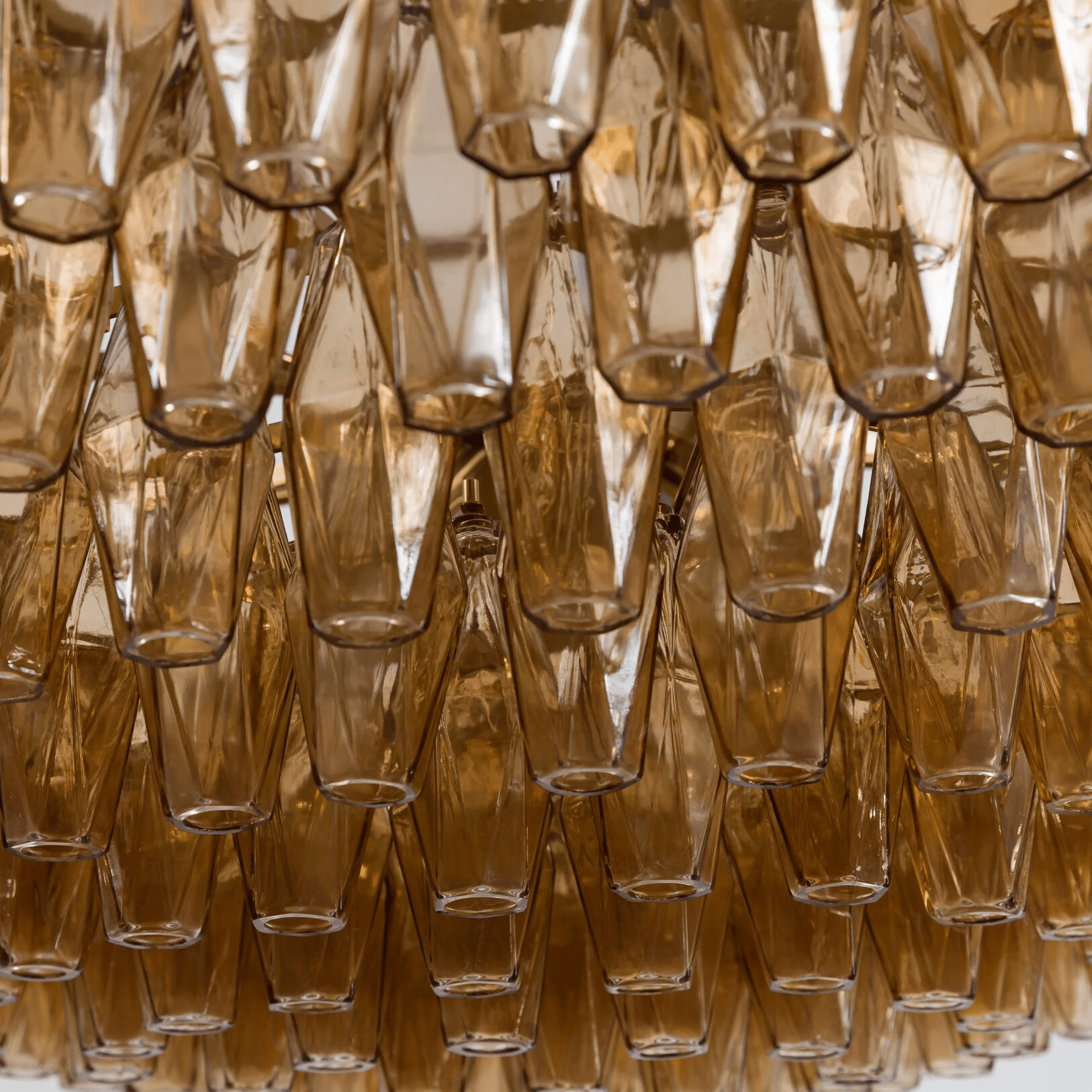 Aurora Chandelier Tiered Amber Glass Vintage - Letslighting
