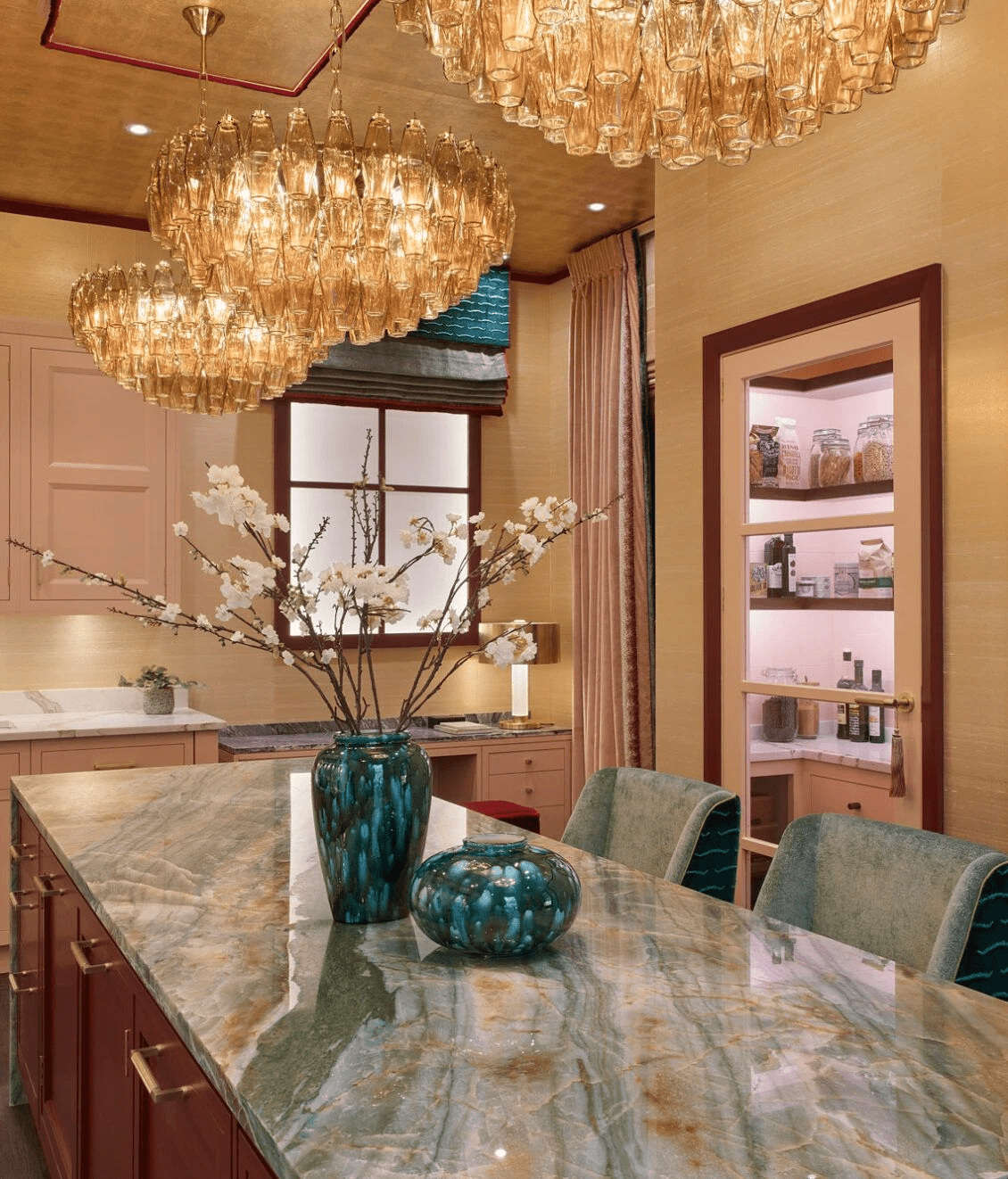 Aurora Chandelier Tiered Amber Glass Vintage - Letslighting