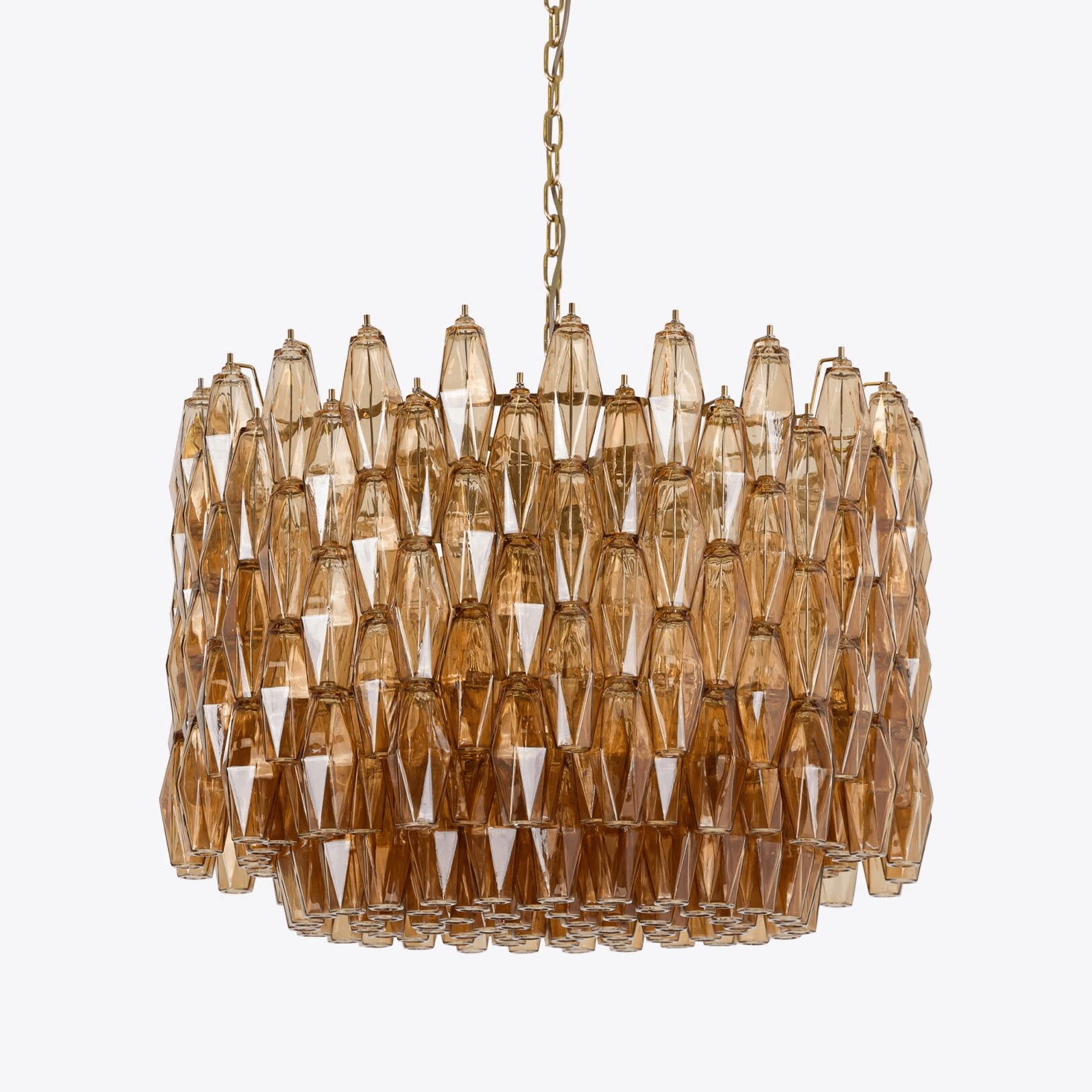 Aurora Chandelier Drum Amber Glass Elegant - Letslighting