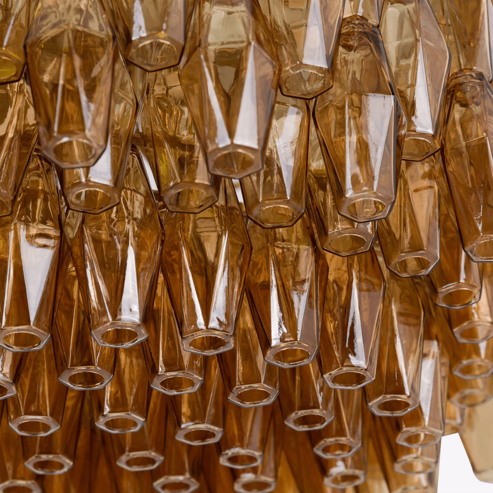 Aurora Chandelier Drum Amber Glass Elegant - Letslighting