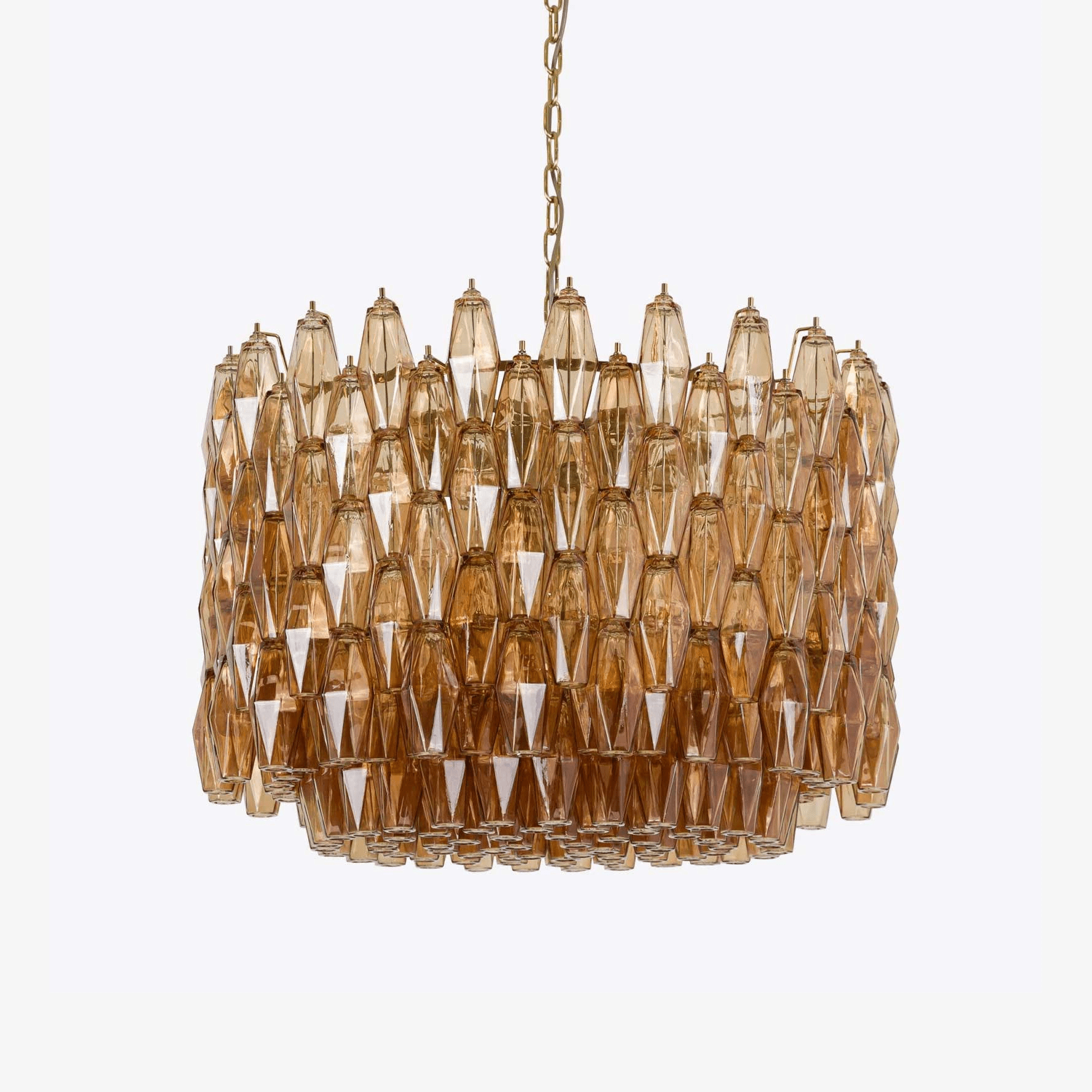 Aurora Chandelier Drum Amber Glass Elegant - Letslighting
