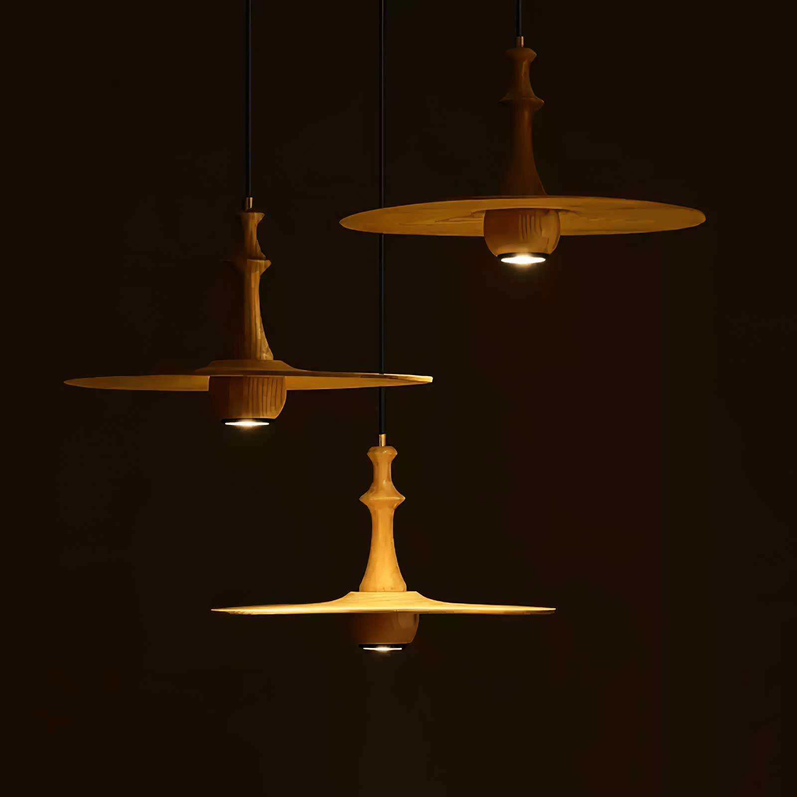 Wooden Spin Pendant Light - Letslighting