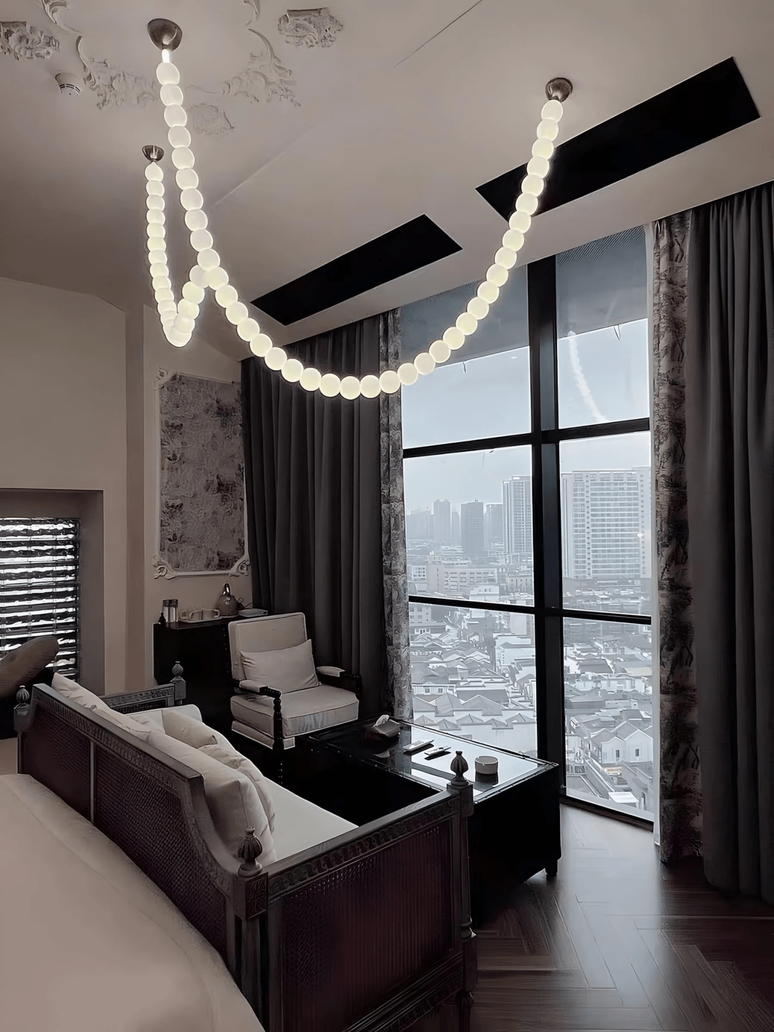 PearlCascade Glass Bead Chandelier - Letslighting