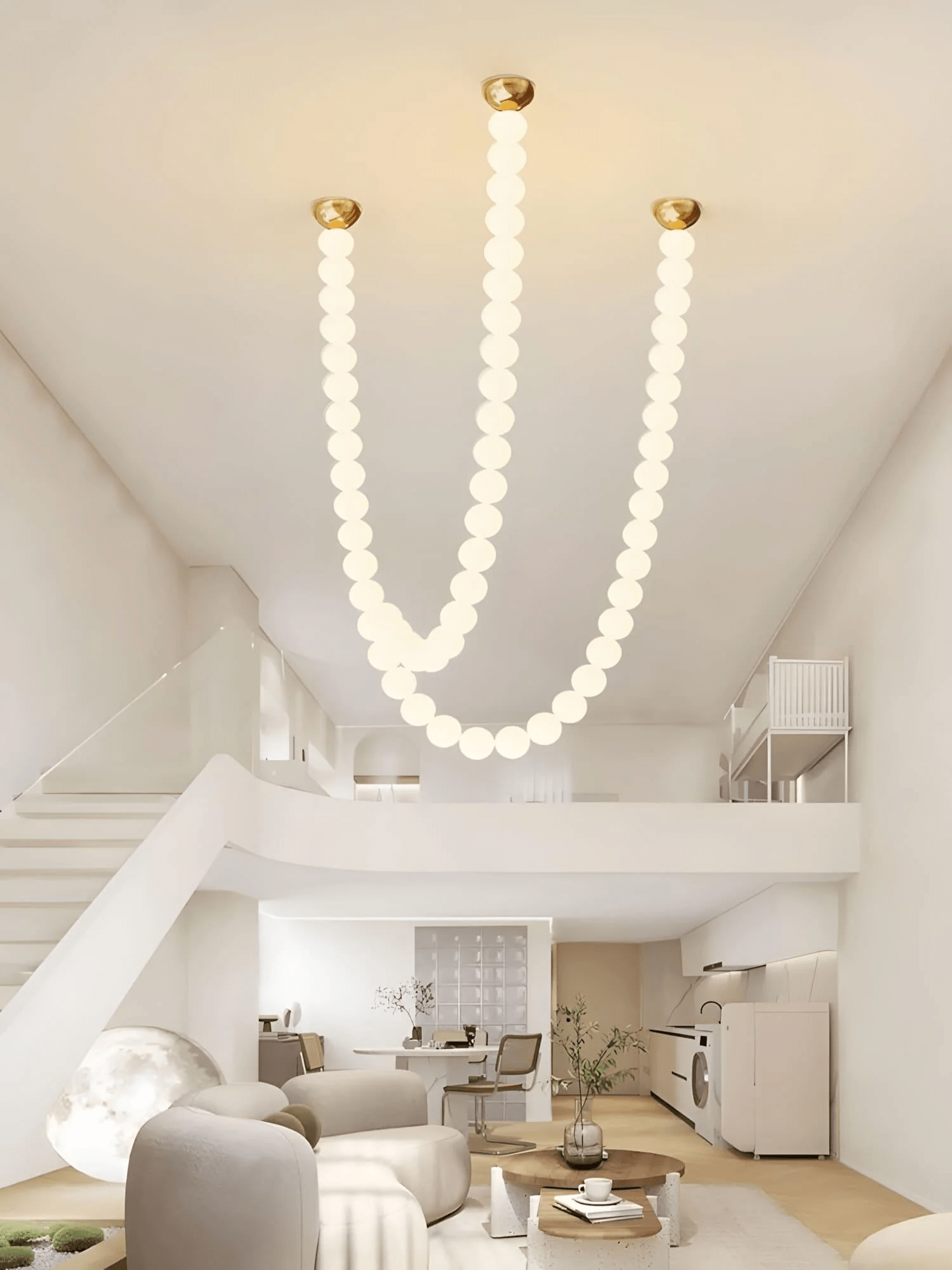 PearlCascade Glass Bead Chandelier - Letslighting