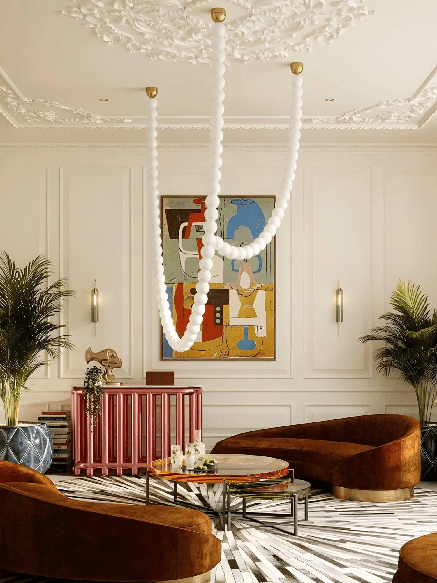 PearlCascade Glass Bead Chandelier - Letslighting