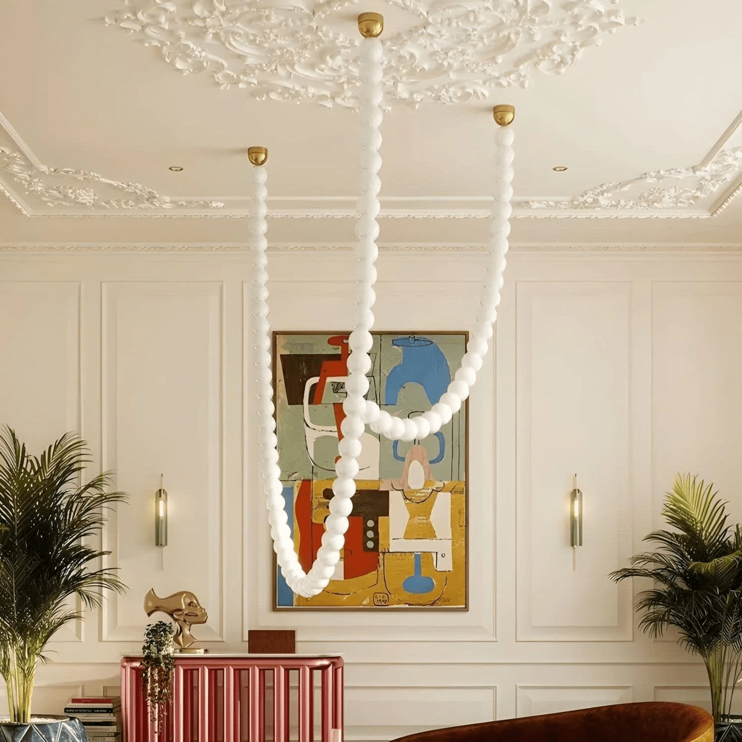PearlCascade Glass Bead Chandelier - Letslighting