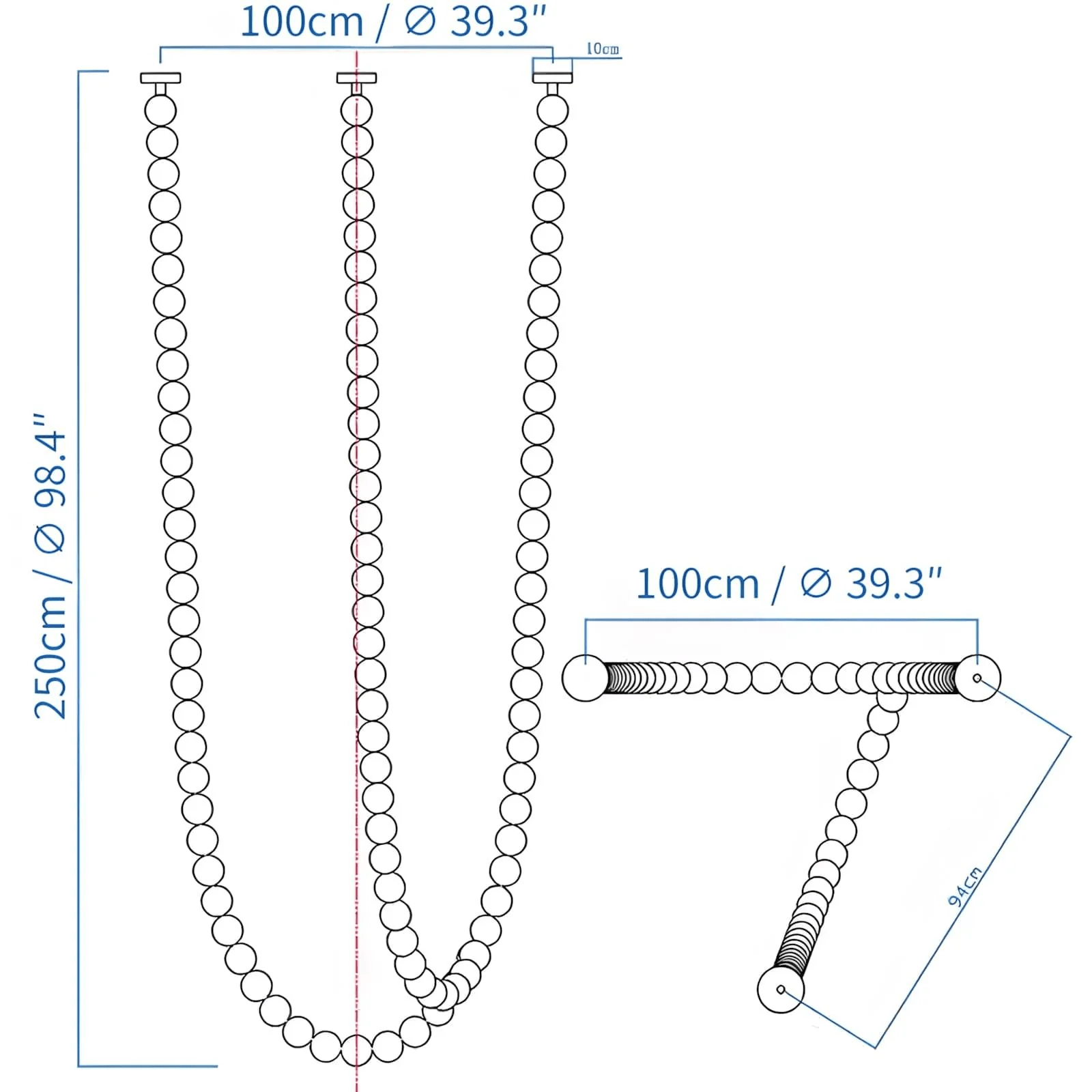 PearlCascade Glass Bead Chandelier - Letslighting
