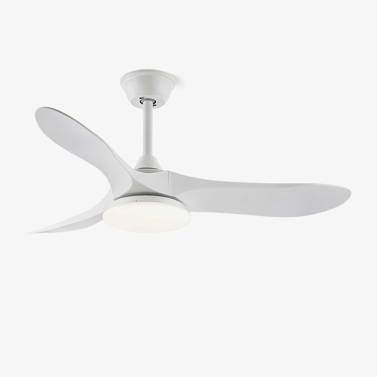 Ventilador de Techo Minimalista Oriken con luz en acabado blanco