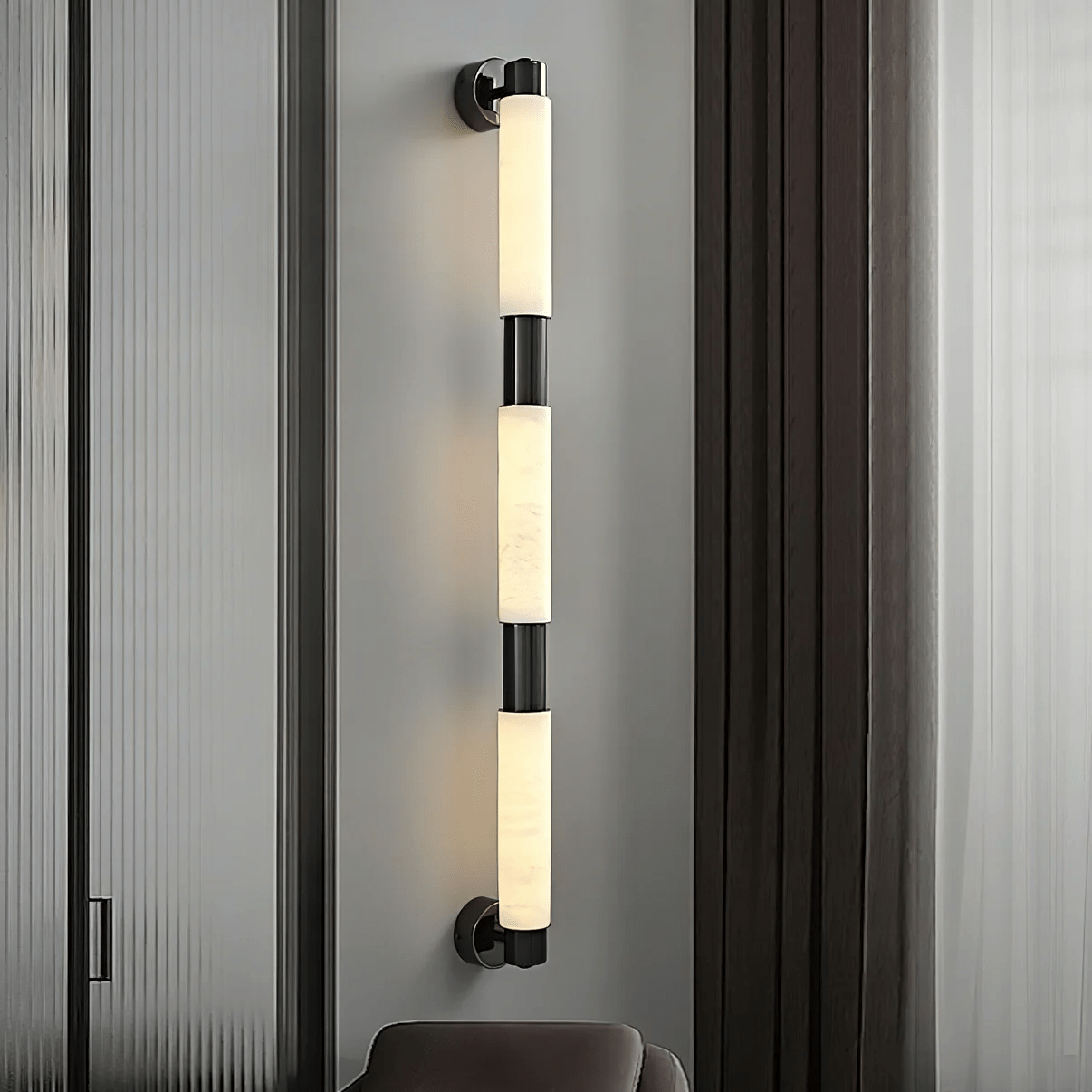 Eurthaeth Alabaster Brass Wall Light - Letslighting