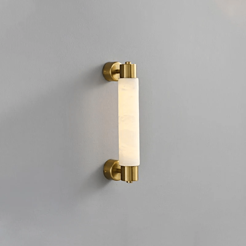 Eurthaeth Alabaster Brass Wall Light - Letslighting