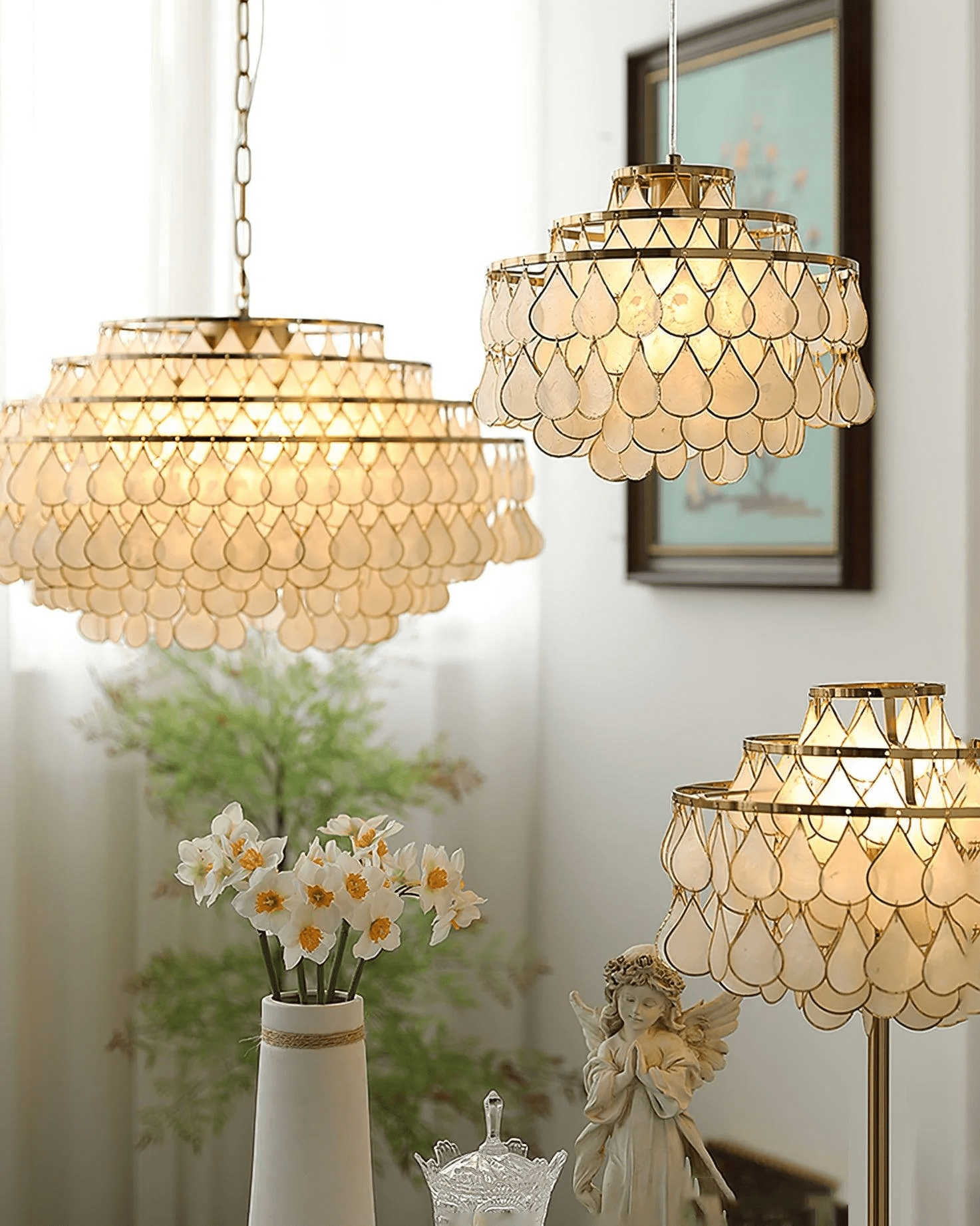 Teardrops Shell Chandelier - Letslighting