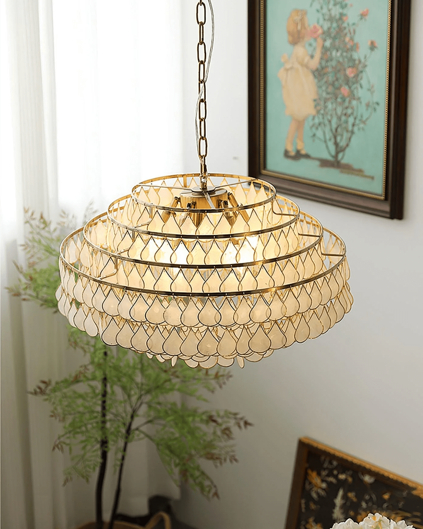 Teardrops Shell Chandelier - Letslighting