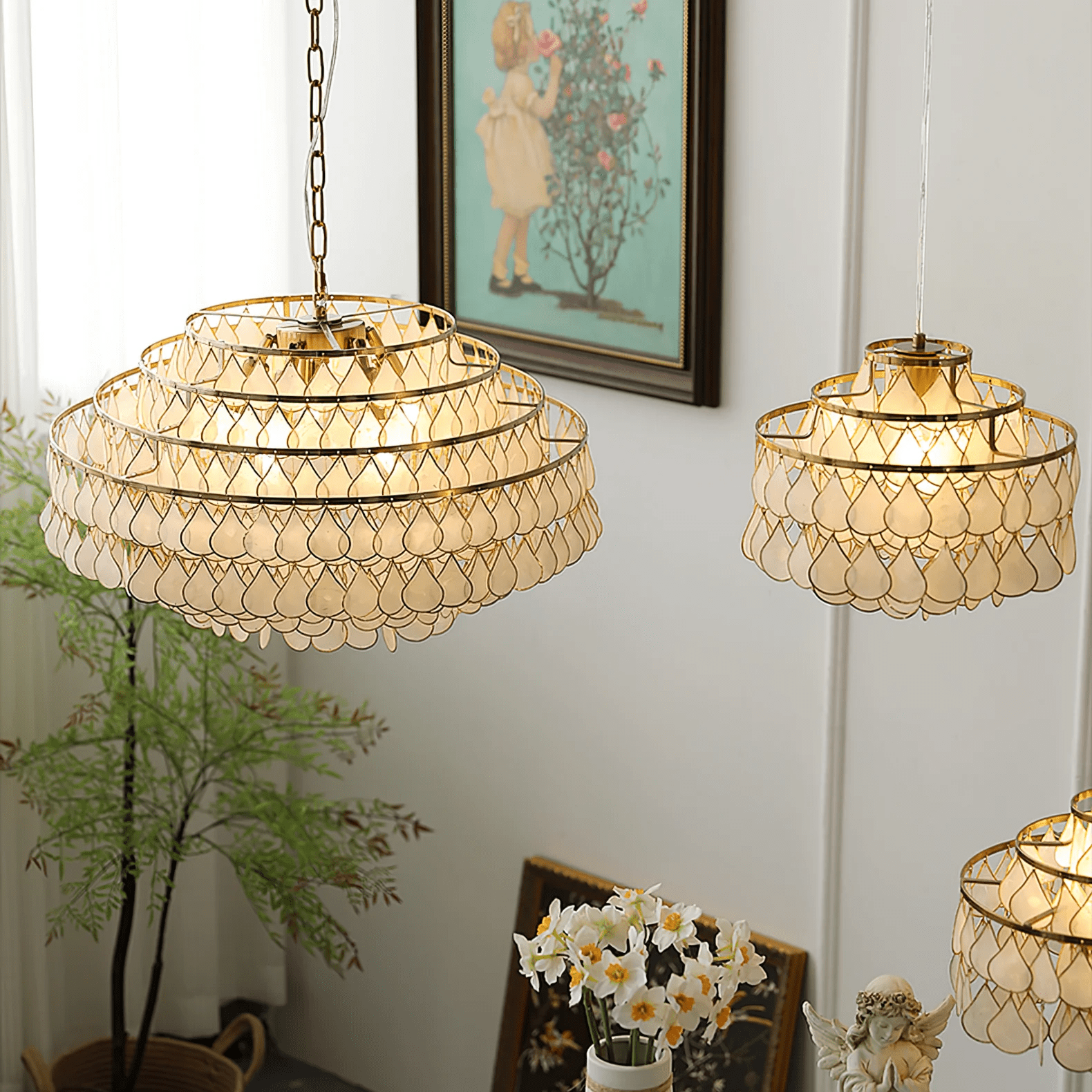 Teardrops Shell Chandelier - Letslighting