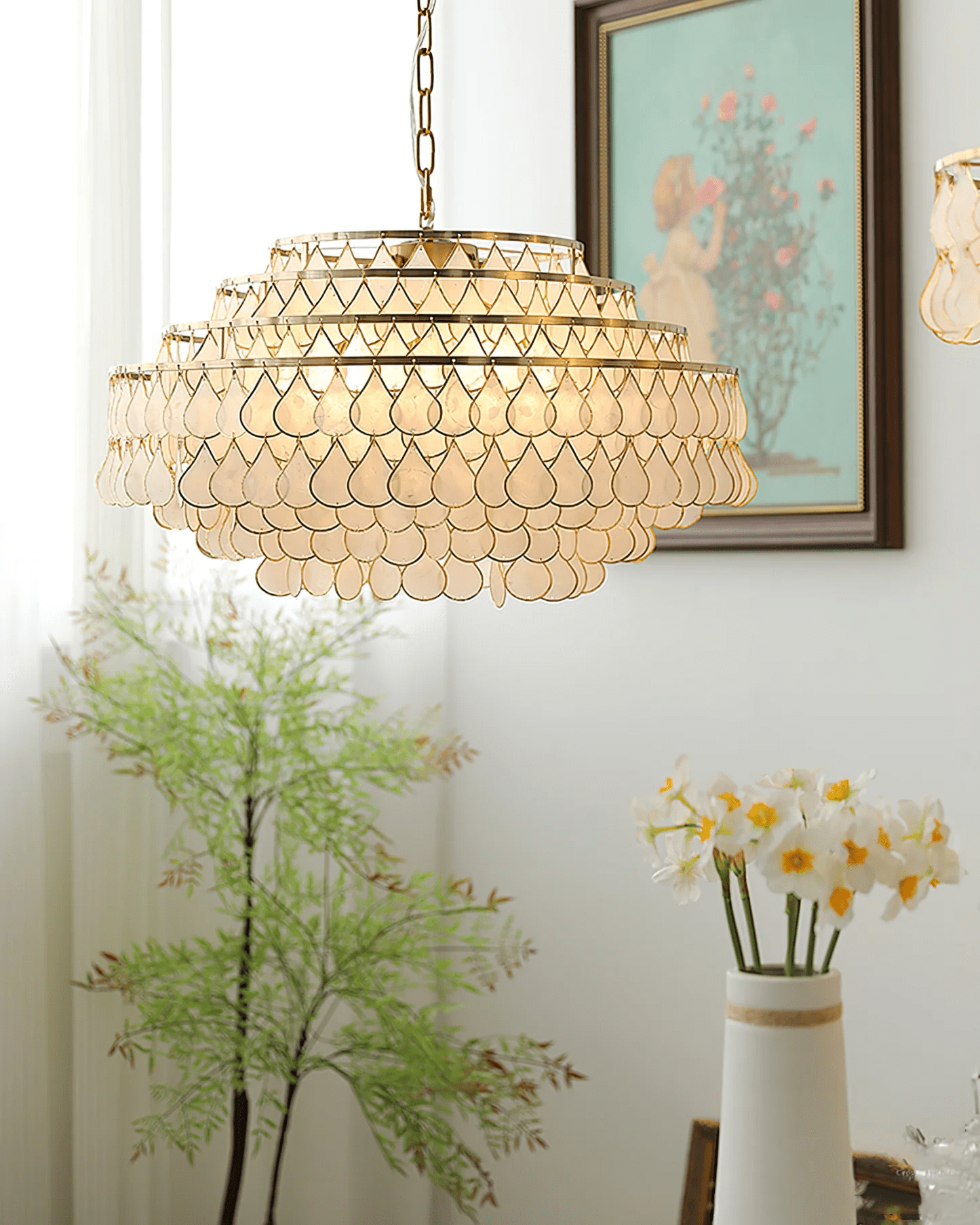 Teardrops Shell Chandelier - Letslighting