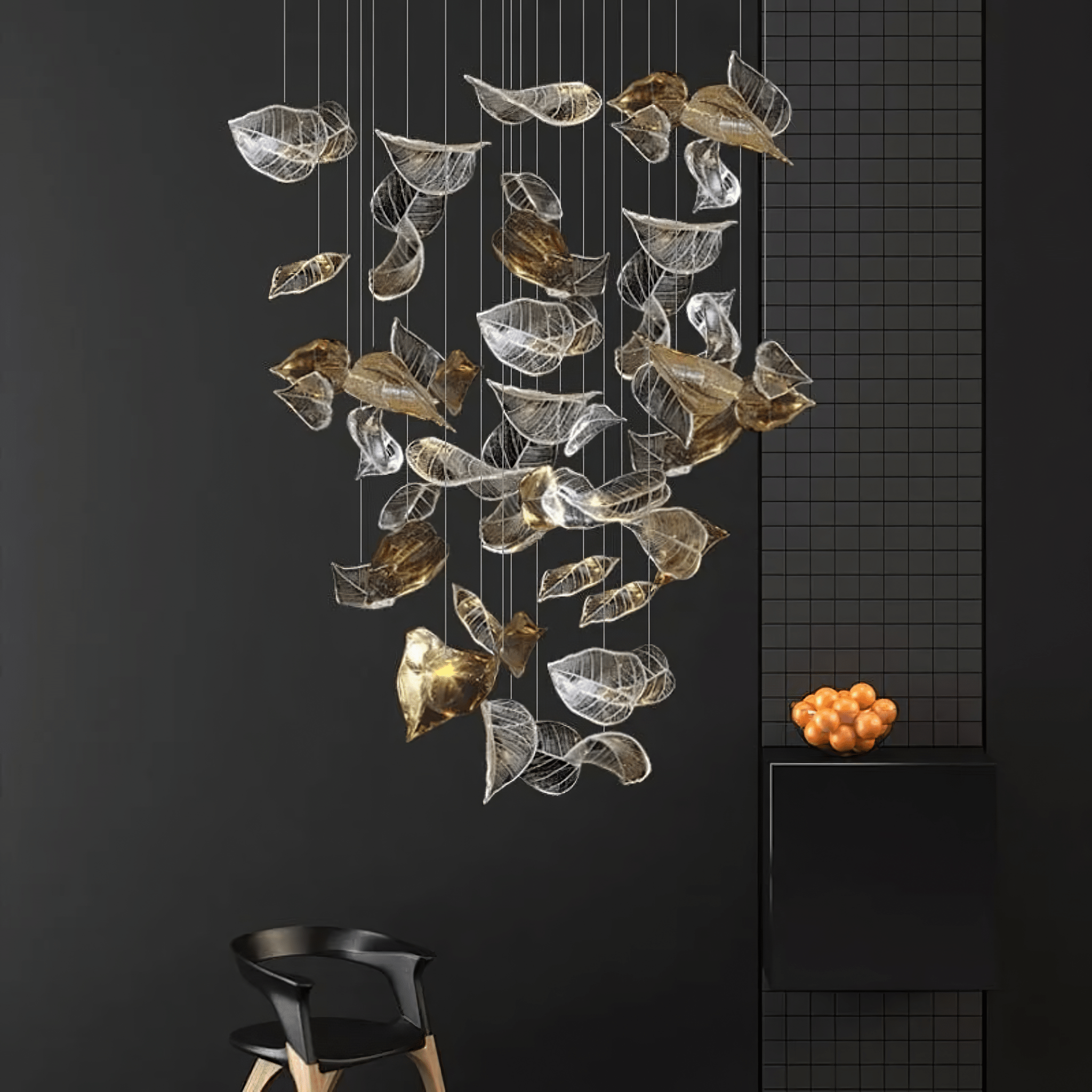 Cesilila Iridescent Metal Leaf Pendant Light - Letslighting
