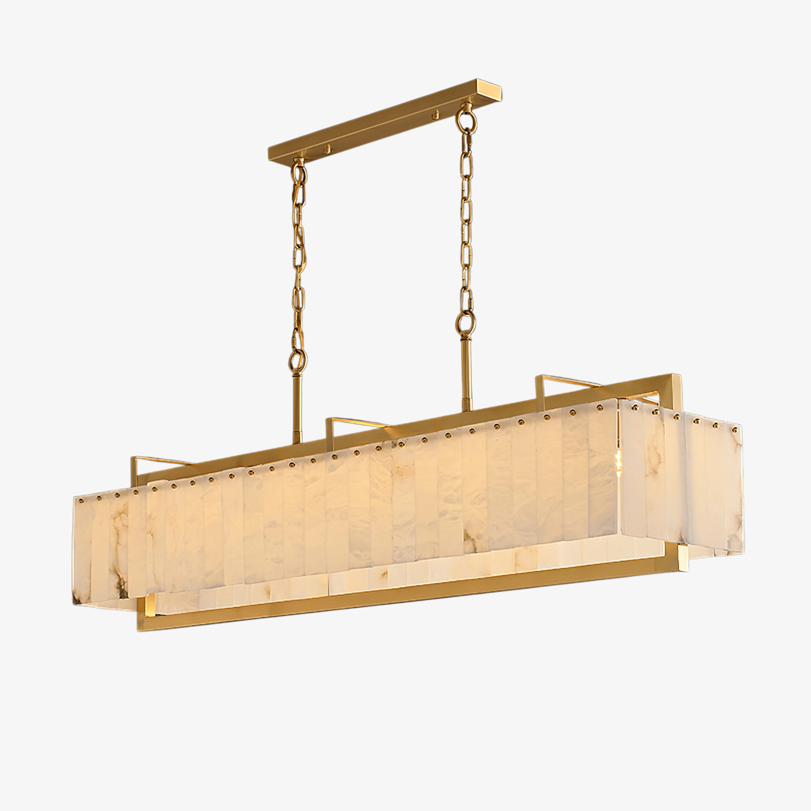 Aether Rectangular Alabaster Pendant Light Chandelier - Letslighting