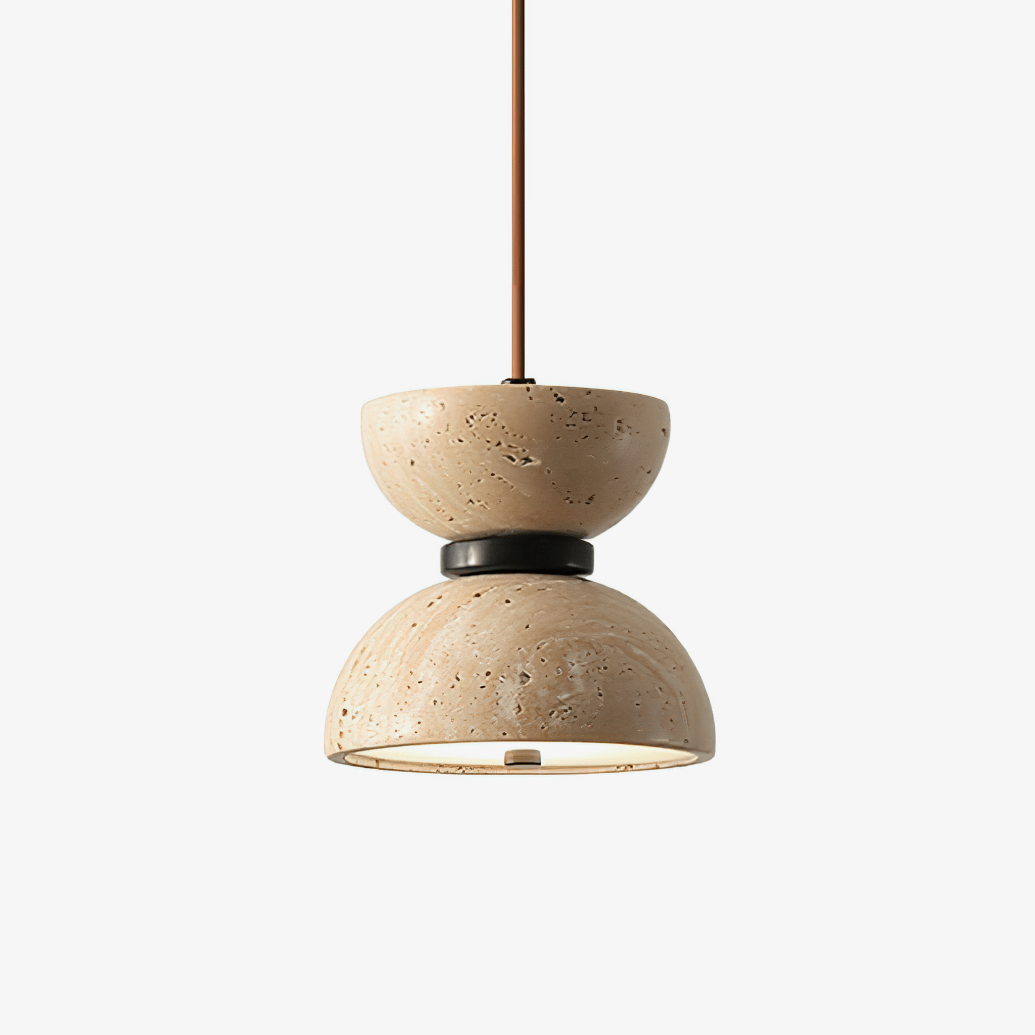 Tersus Travertine Hourglass Pendant Light Double-dome - Letslighting