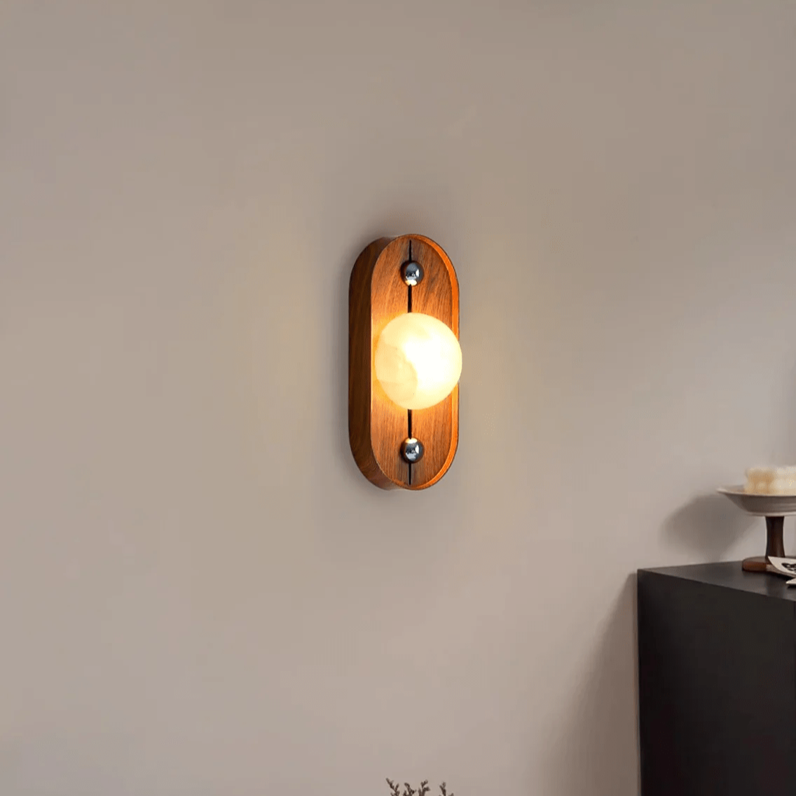Orlin Alabaster Wood Wall Sconce - Letslighting