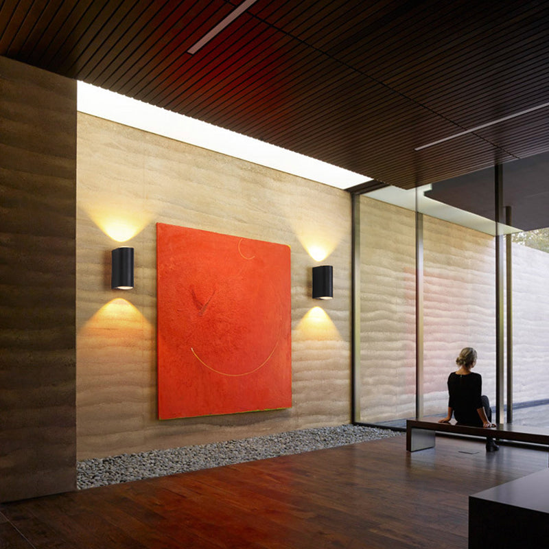 Ray Minimalista Rectangular Metal/Vidrio Aplique de Pared Negro