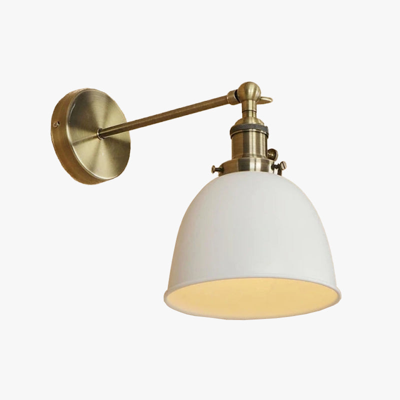 Epoch Vintage Domo Metal LED Aplique de Pared Negro/Blanco/Gris