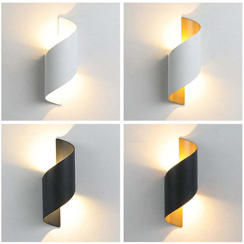 Ray Moderno Diseño Metal/Acrílico LED Aplique de Pared Blanco/Negro/Dorado