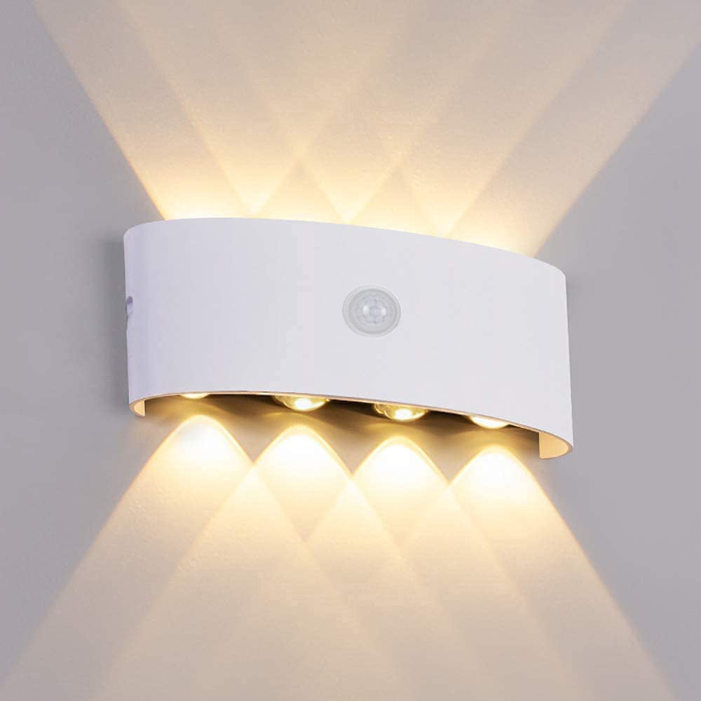 Ray Moderno Rectangular Metal LED Aplique de Pared Exterior Negro/Blanco