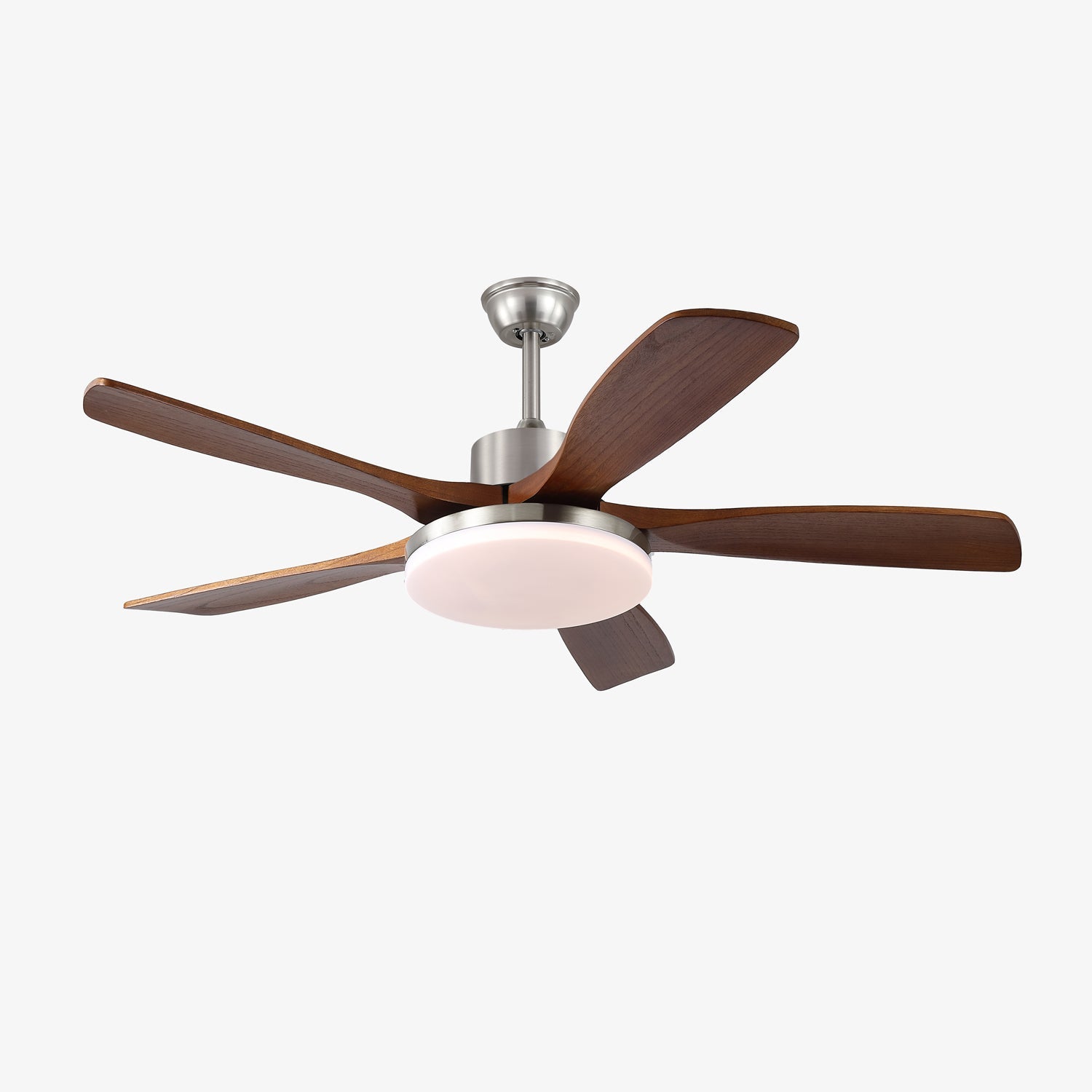 Lámpara ventilador de techo Orvian instalada en un techo
