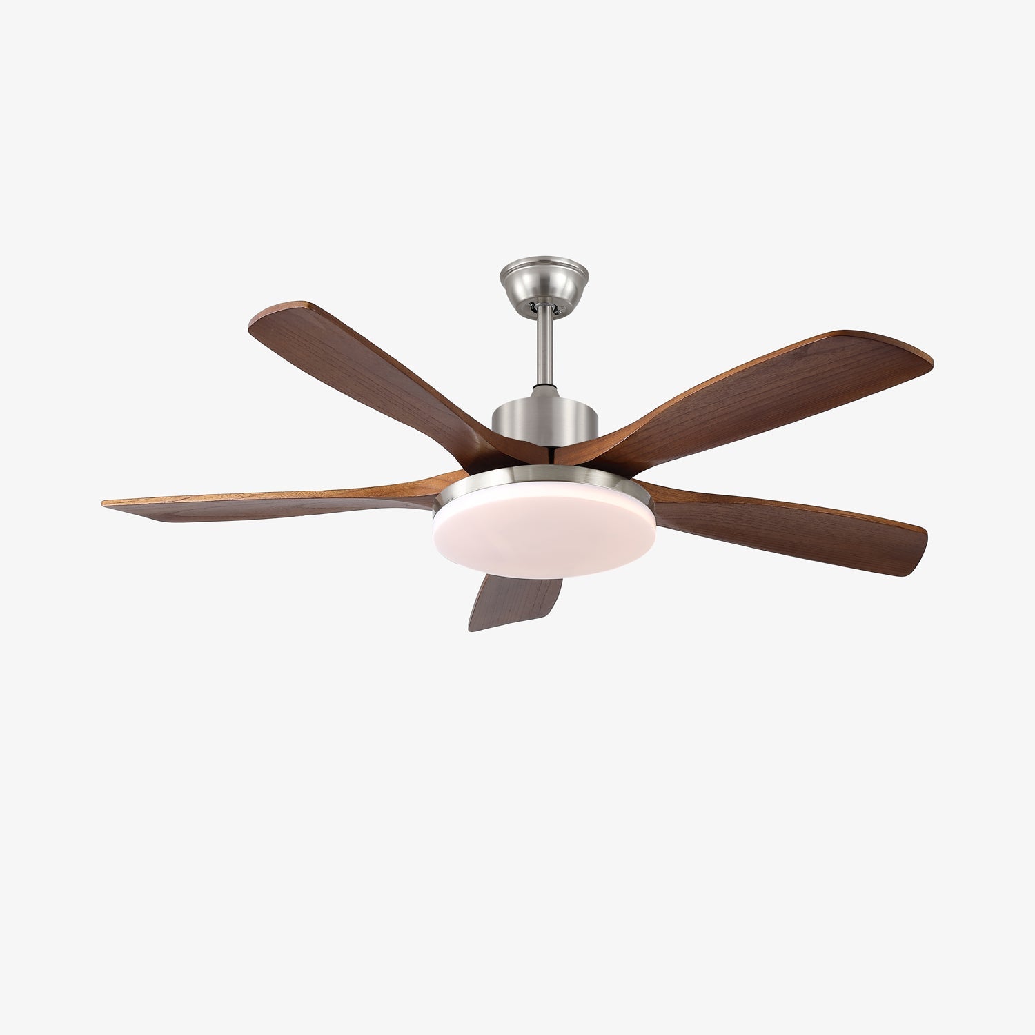 Primer plano de la placa del dosel del techo de la lámpara ventilador Orvian