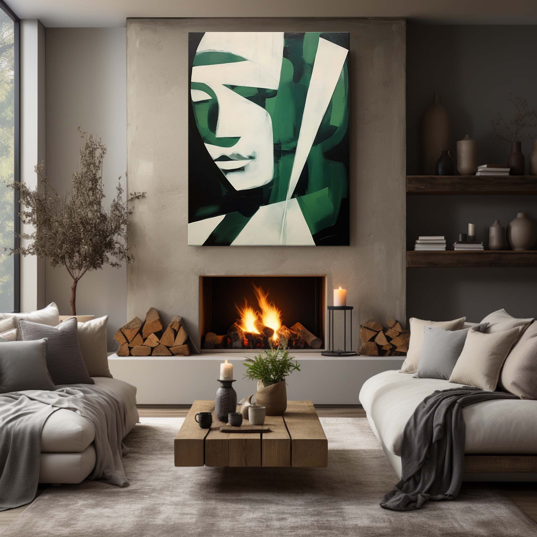 Jade Minimalista Contemporáneo Arte Mural - Letslighting