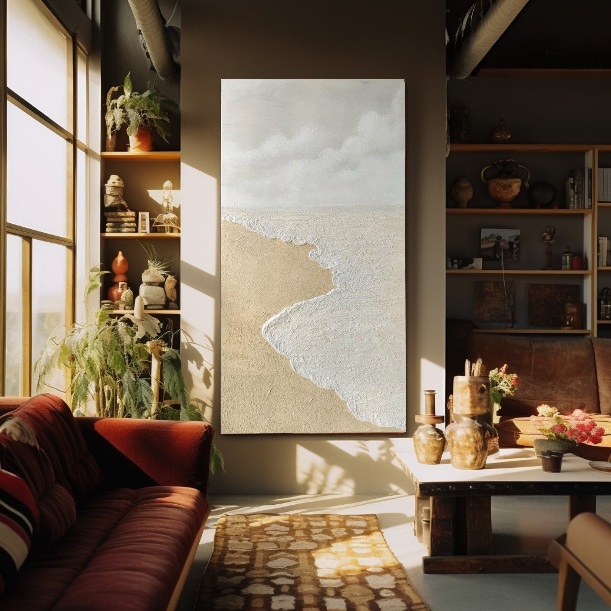 Oceane Art en Yeso Pintura Arte Mural con Textura - Letslighting