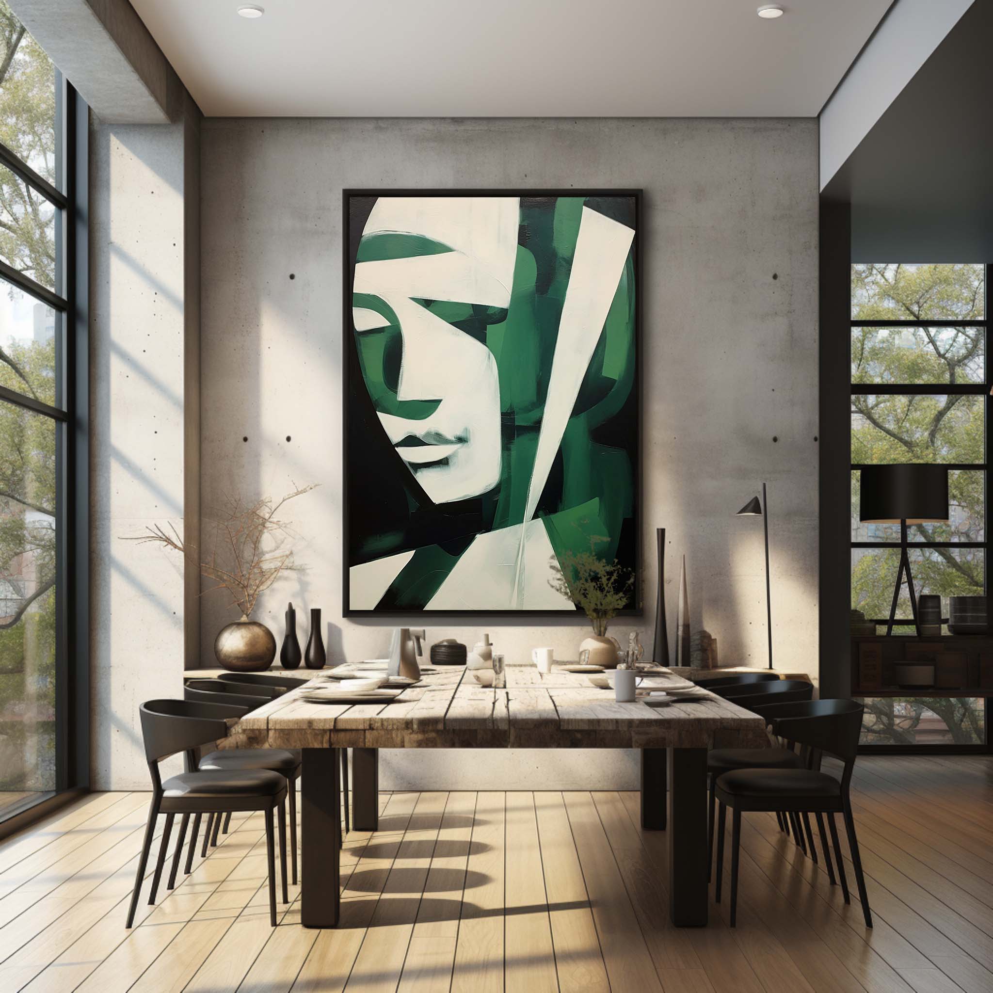 Jade Minimalista Contemporáneo Arte Mural - Letslighting
