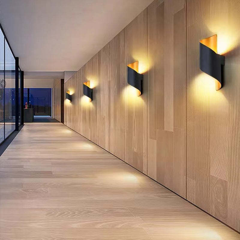 Ray Moderno Diseño Metal/Acrílico LED Aplique de Pared Blanco/Negro/Dorado