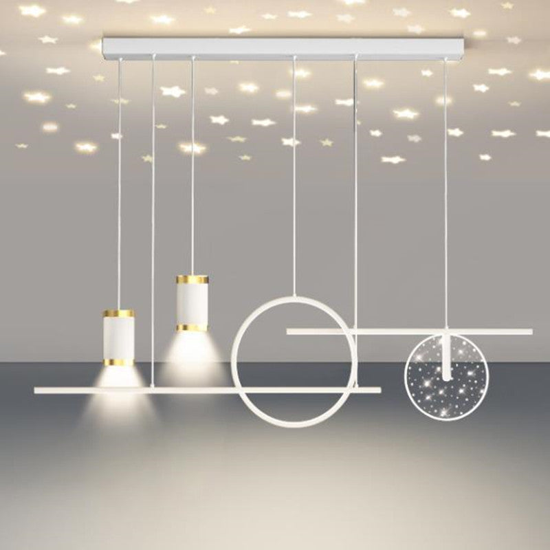 Arisha Moderna LED Estrella Metal Lámpara Colgante Negra/Blanca/Dorada