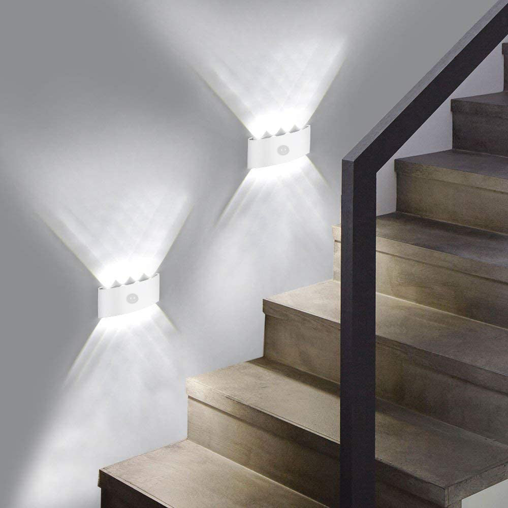 Ray Moderno Rectangular Metal LED Aplique de Pared Exterior Negro/Blanco