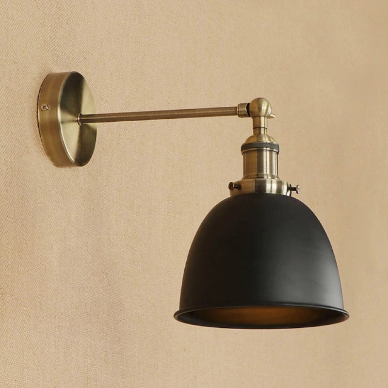 Epoch Vintage Domo Metal LED Aplique de Pared Negro/Blanco/Gris