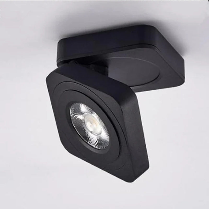 Arisha Industrial Geométrica Foco Metal Lámpara de Techo Negra/Blanca