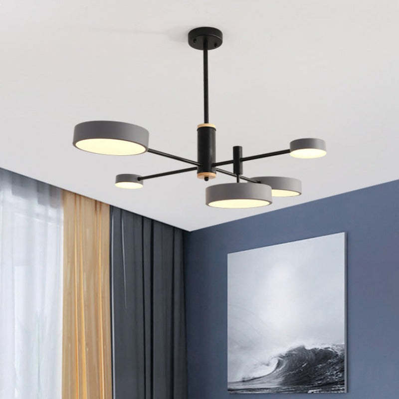 Arisha Moderna Bifurcado Metal/Madera Lámpara Colgante Dorada/Blanca/Gris