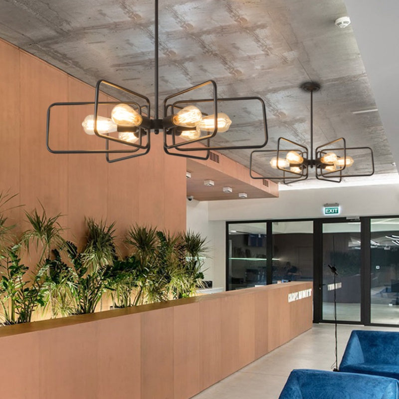 Silva Industrial LED Lámparas de Araña Negro Metal Salón/Dormitorio