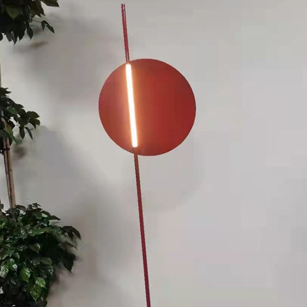 Mira Moderna Simple Metal/Fibra Lámpara de Pie Rojo