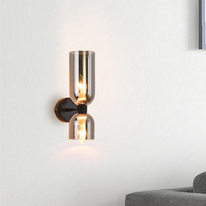 Valentina Lámpara de Pared de Vidrio para Dormitorio Azul/Gris/Blanco