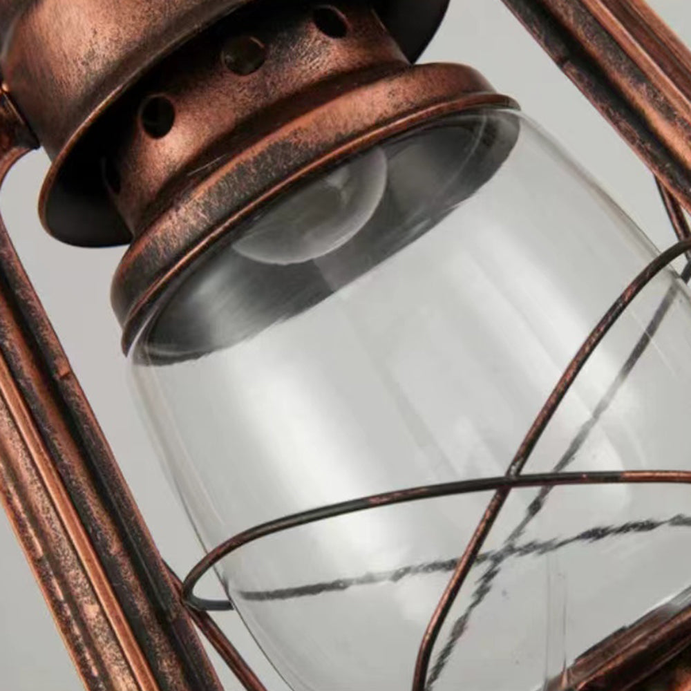 Silva Vintage Diseño Linterna Metal/Vidrio Lámpara Colgante Latón/Cobre