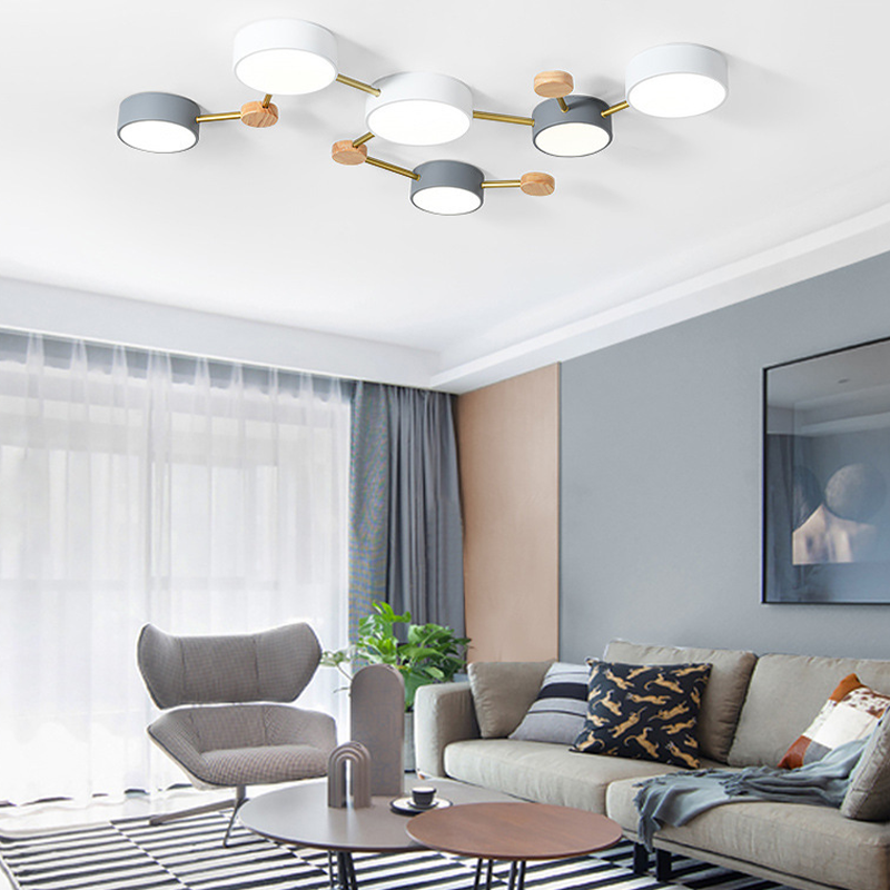 Arisha Moderno LED Plafón Blanco Gris Acrílico Largo Salón Dormitorio