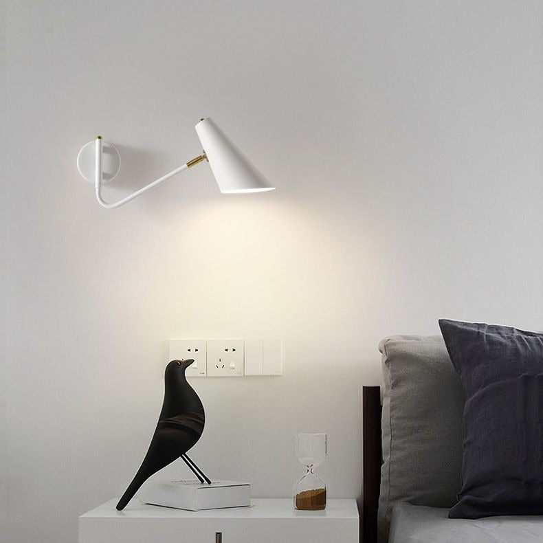 Epoch Moderna Minimalista Metal Aplique de Pared Giratorio Negro/Oro/Blanco