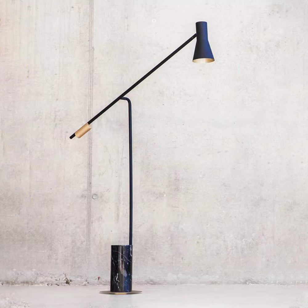 Mira Moderna Minimalista Mármol/Metal Lámpara de Pie Negra