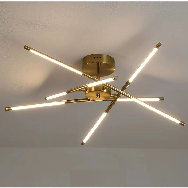 Arisha Moderna Metal Geométrica Lámpara de Techo Negro/Oro Salón
