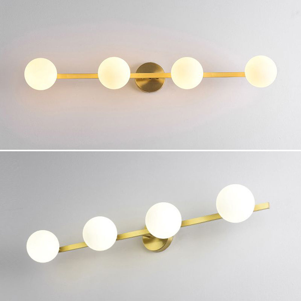 Valentina Natural Redondo Metal/Vidrio LED Aplique de Pared Dorado