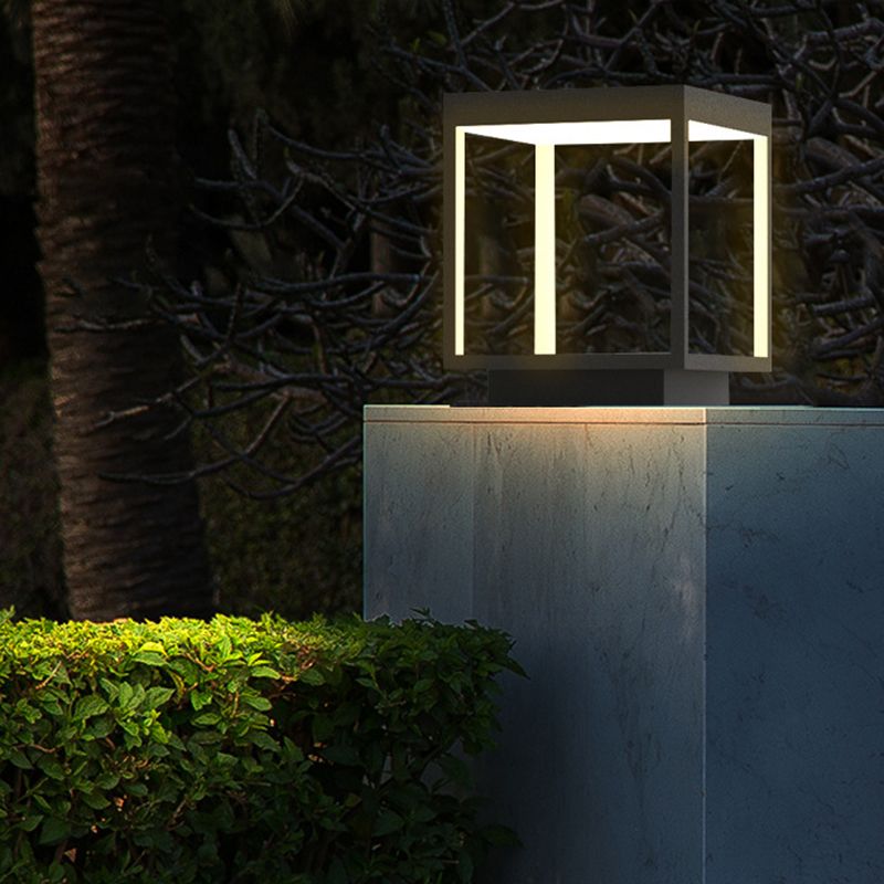 Ray Moderno Lámpara Exterior Rectangular Metal Patio