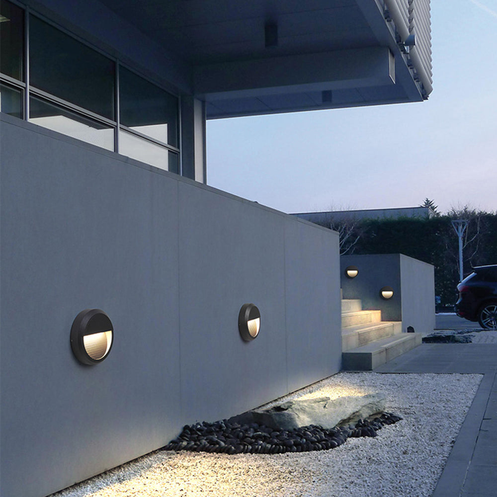 Ray Moderno Redondo Cuadrado Metal Aplique Exterior