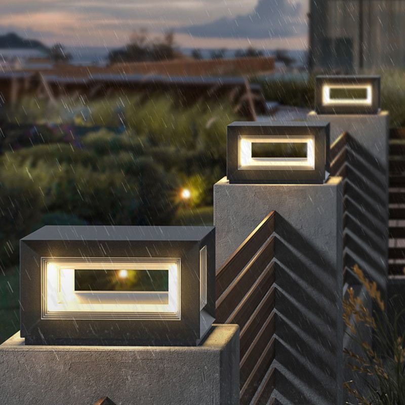 Ray Moderno Lámpara LED Exterior Cubo Metal Patio